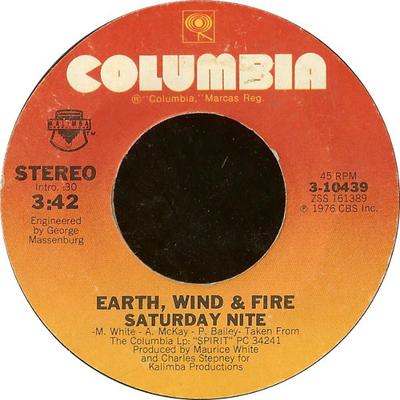 7inch Record EARTH WIND & FIRE - Saturday Nite 310439 Columbia 1976 US Soul/Funk Used