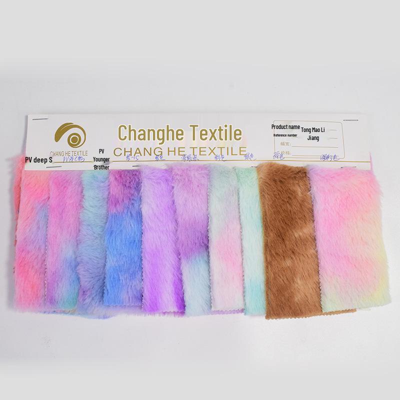 Rainbow Dyed Rabbit Fur & Seven-Color Mink Plush Fabric for Toys, Shoes & Hats