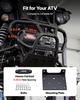 1587 kg Electric Winch, 12V DC ATV/UTV Winch with 5.5 mm x 10 m Synthetic Rope & Wired Remote Control, IP55 Waterproof, Aluminum Housing Fairlead