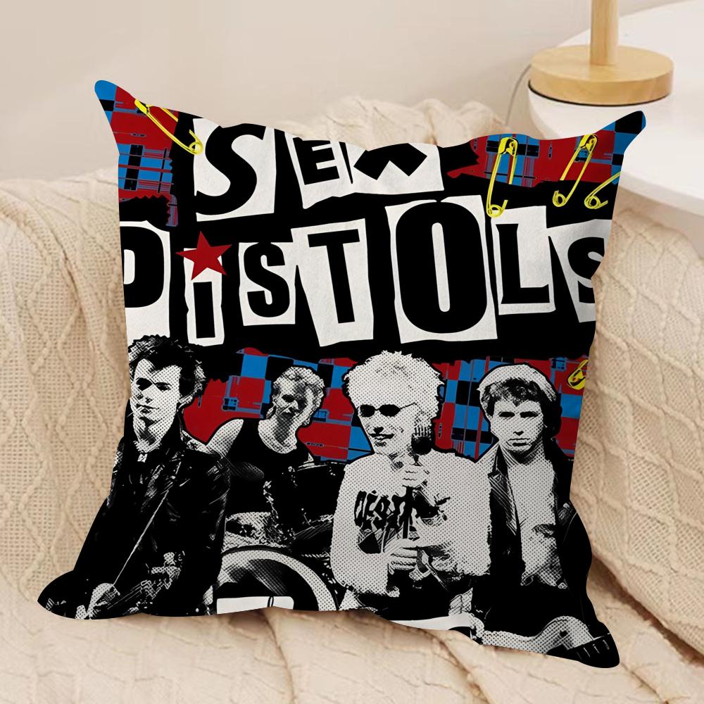 S-Sex pistols Rocková kapela Povlak na polštář Měkký plyš Oboustranně potištěný Polštář na pohovku Povlak na polštář | Útulná celoroční dekorace Dárek