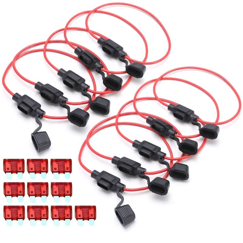 

12V 30A Car Motorcycle DC Insert Fuse Holder In Line Mini Blade Adapter Switch Socket Damp Proof Splash Auto Moto Accessories