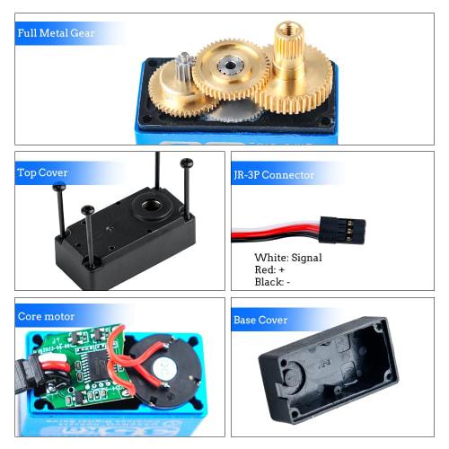 DIYmall 2 Sets 35KG RDS3235 High Torque Digital Servo, Metal Gear Coreless Motor Servo, 270 Degree with Bracket Arm Plate for RC Robot Car DIY Model