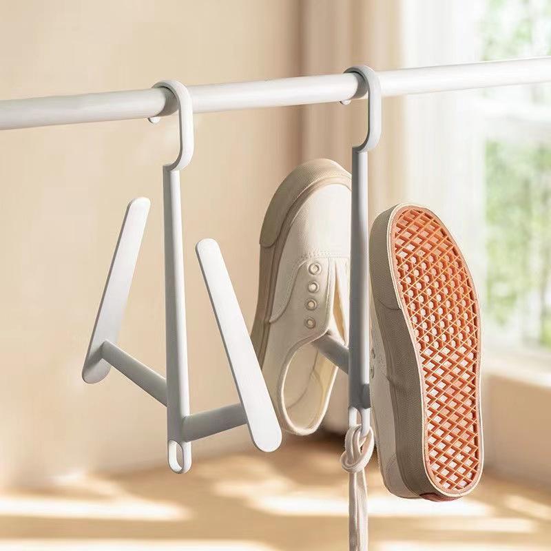 Durable Hanging Shoe Drying Rack Drain Hook Space Saving Windproof Multi Functional Shoes Holder For Home Balcony Bathroom
