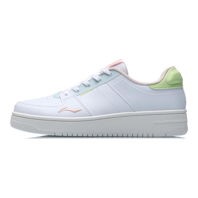 Li Ning Oneplay Elegance Slip Resistant, Breathable, Lightweight Low top Skateboard Shoes Women's Green White AGCR190-3
