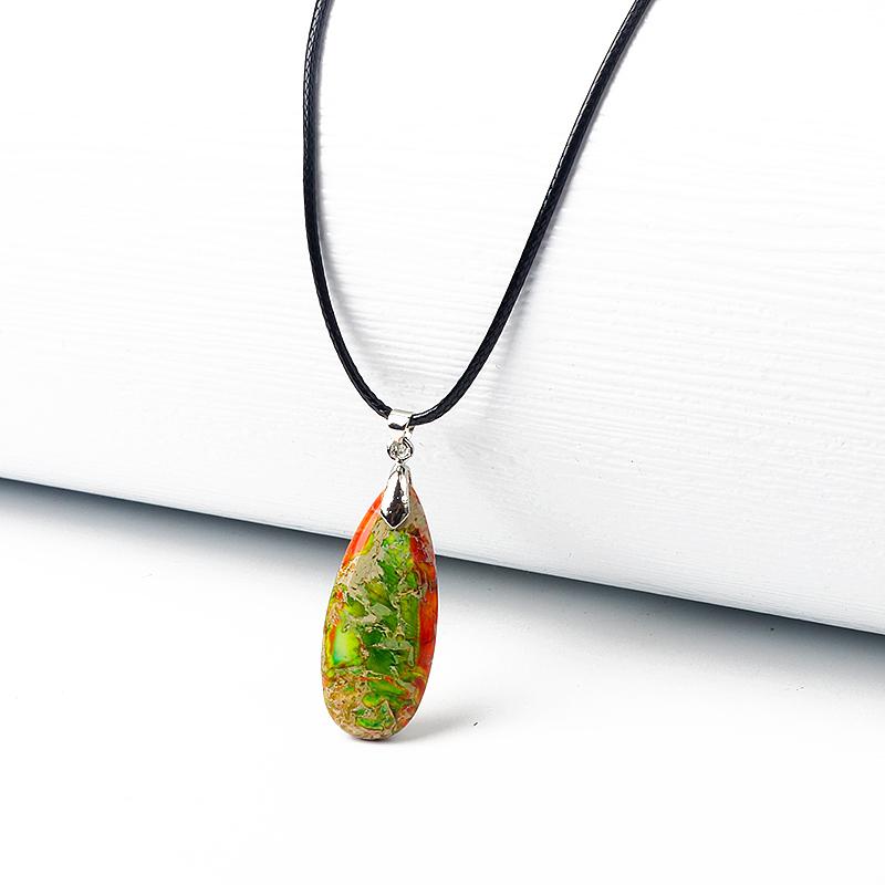Water-Drop Emperor Stone Pendant Necklaces for Women Reiki Nature Stone Imperial Jaspers Turquoises Necklaces Healthcare Jewelry