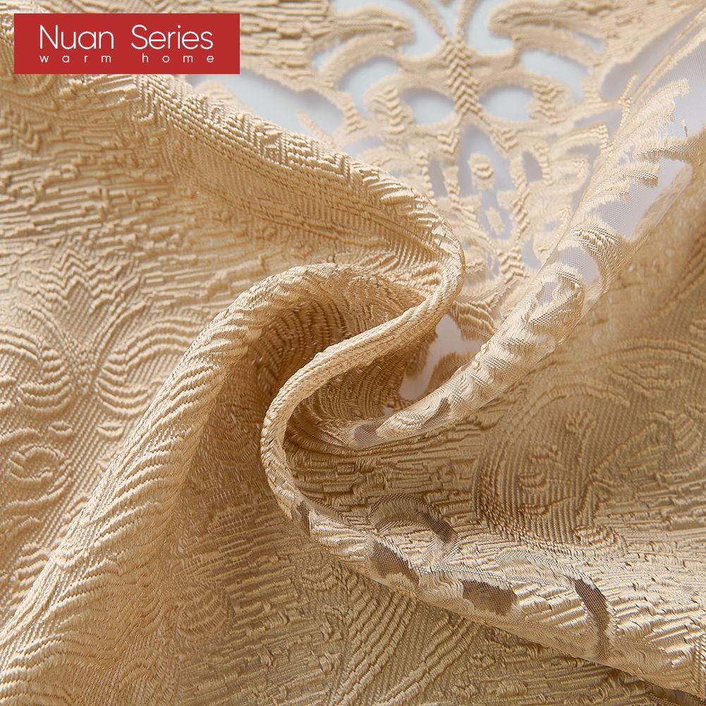 1PC Nuan Series 10% Blackout Fashionable Classic Tulle Versatile Jacquard Sheer Curtain for Kitchen Living Room Bedroom Balcony Window Home Decor