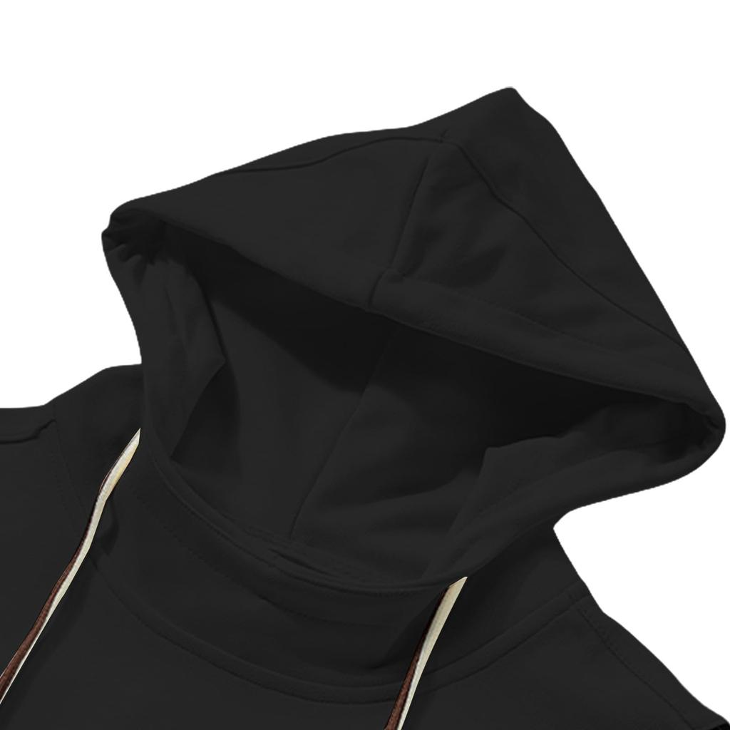 Men's Color Block Hoodie Sweatshirt Long Sleeve Hooded Drawstring Pullover Shirt Outdoor Walks Blouse With Pocket