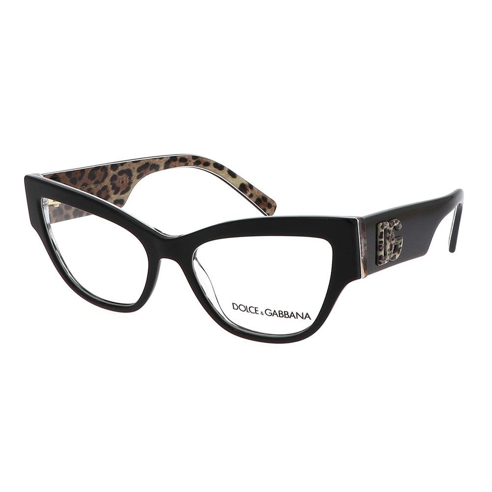 

Dolce Gabbana DG 3378 3299 53 мм Женские очки кошачий глаз 53 мм черные на леопардово-коричневом
