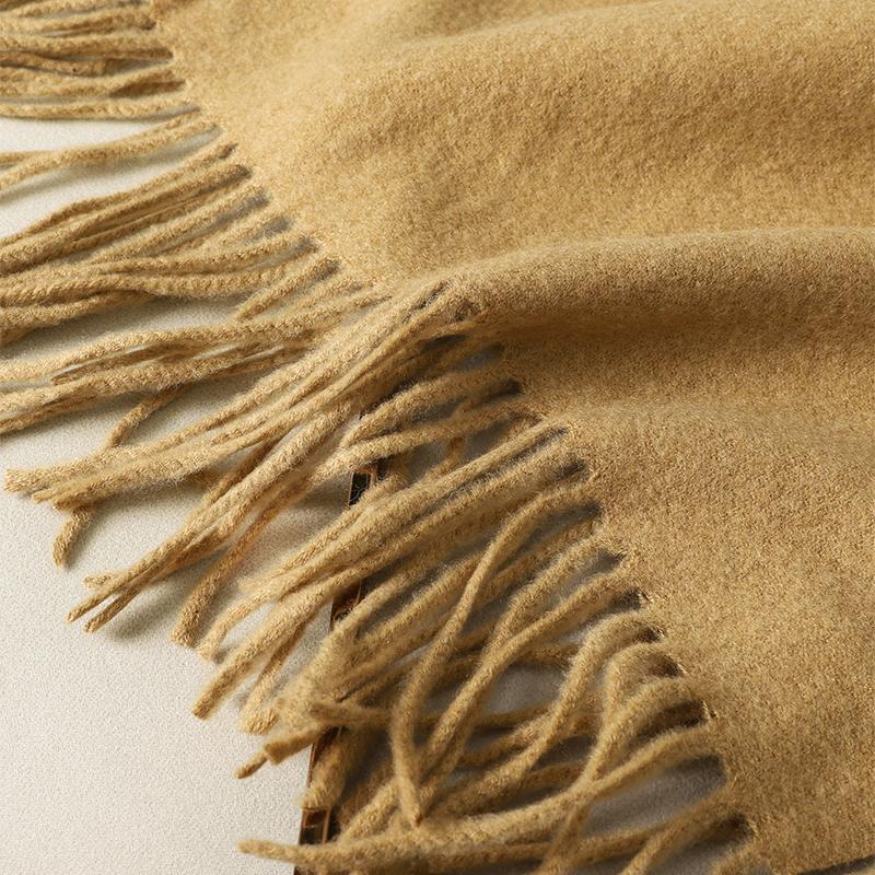 Kaffee Schal für Damen Lange Warme Kaschmirschals Winter Hijab Einfarbig Damen Stola Wickel Weiblich Pashmina Bandana Kopftücher