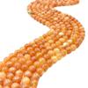 Golden Sun Orange Natural Stone Round Beads for DIY Ancient Style Hairpins, Trendy Earrings, and Tassel Accessories