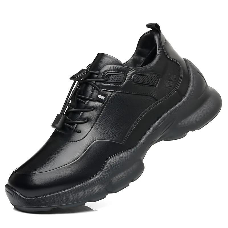 Men's Autumn Winter Waterproof Leather Casual Driving Shoes Comfortable Business Sneakers Non-Slip Office Leisure Shoes Zapatos