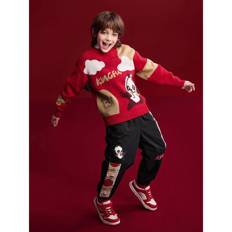 Mqd Children's Clothing Boys' Casual Pants 2025 Winter New Style Children's Cotton Pants Thickened Warm Loose-Fitting Jogger Pants