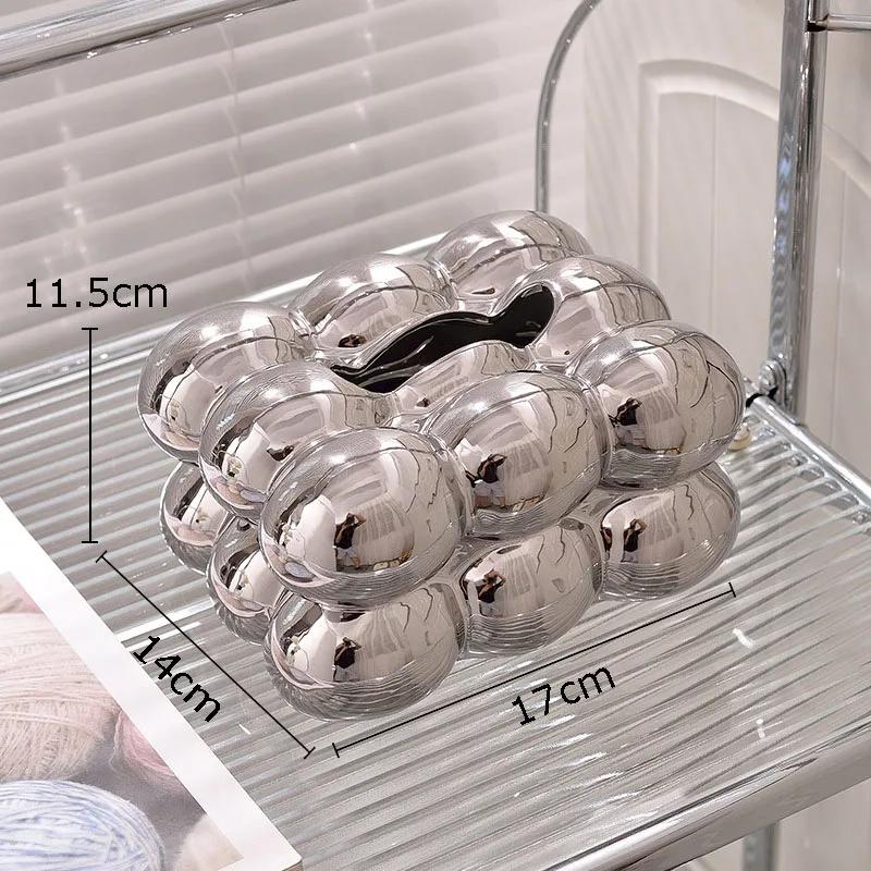 Creative Bubble Ceramic Tissue Boxes Cotton Candy Shape Porcelain Paper Towel Case Coffee Table Desktop Tissue Box Modern Decor
