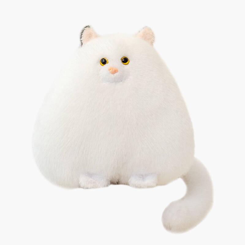 Vit Persisk Katt Gosedjur 28cm Söt Helande Gosedjurskudde för Barn & Vuxna, Mjuk PP Bomullsfyllning