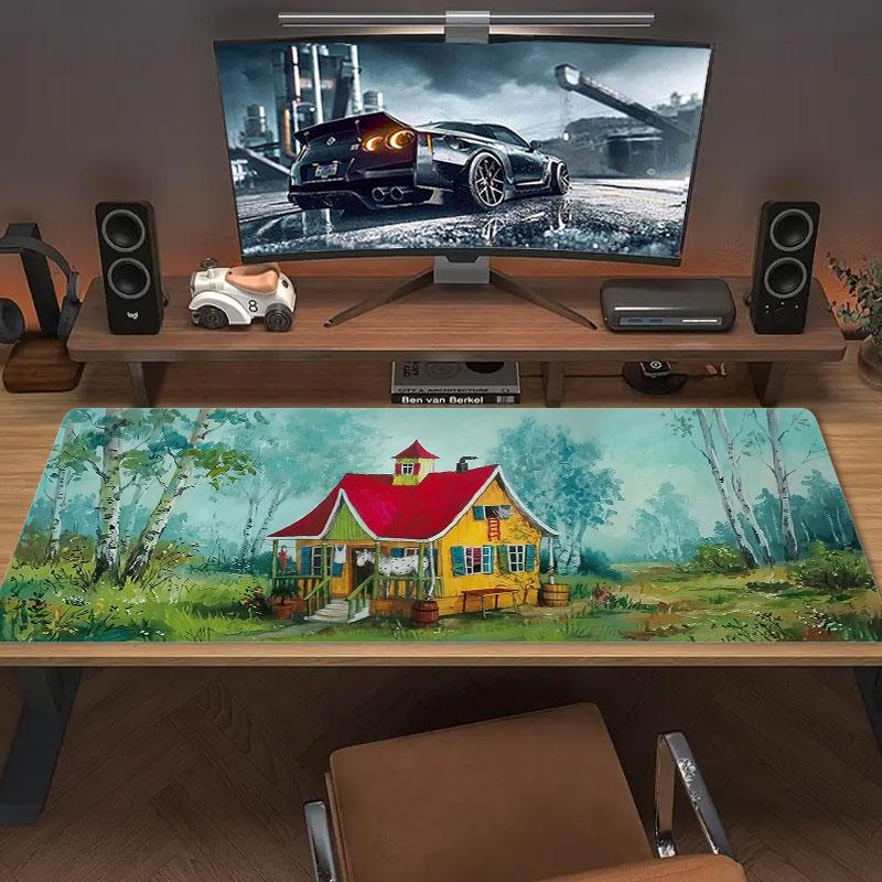 Colorful Dreamscape Large Size Mouse Pad Large Gaming Table Cushion Nonslip Laptop Tablet Big Mousepad Xxl Mat Mini Pc Playmat With Lock Edge