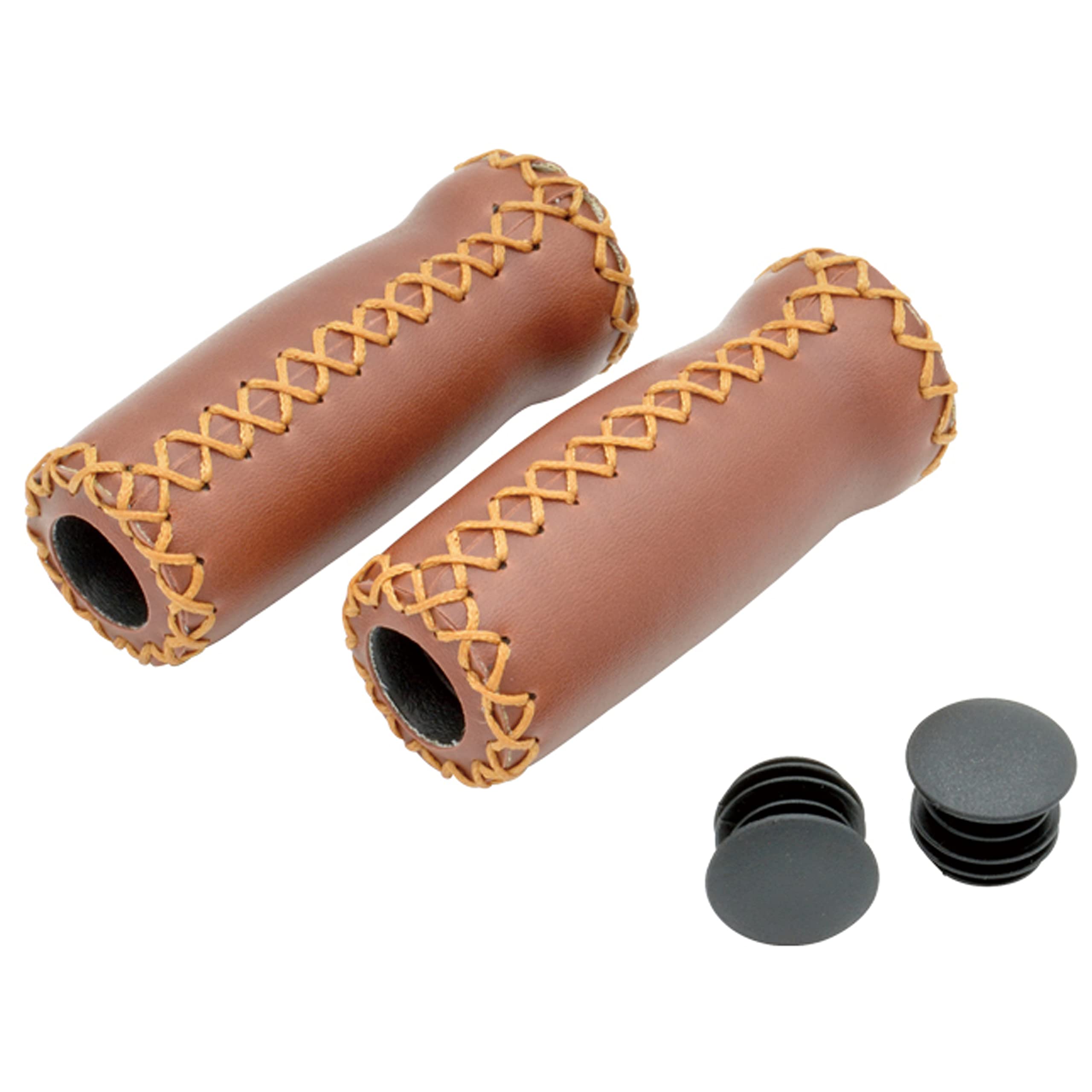 

VELO Bicycle Grips Set of 2 [Barrel-Shaped Grips] Brown, 92mm, (VLG-617-2A)