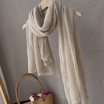 Sciarpa Sottile in Cotone e Lino Tinta Tie-Dye, Sciarpa di Seta Morbida Retro di Alta Gamma, Scialle Versatile da Coppia Donna
