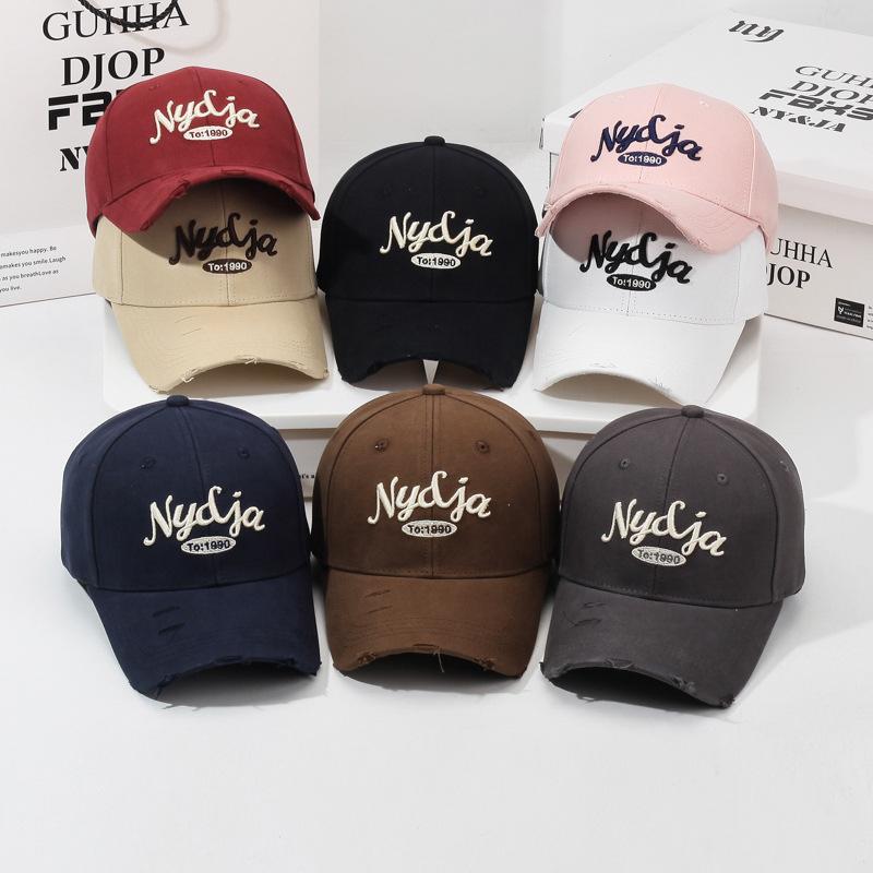Spring And Autumn Hardtop Versatile Baseball Cap Men'S And Women'S Embroidered Alphabet Sun Cap Outdoor Casual Cap Tide