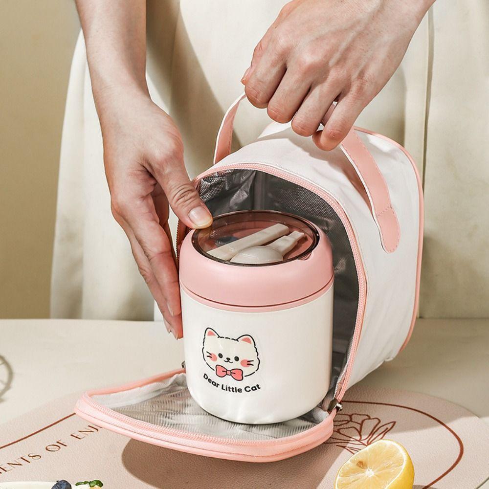 Stainless Steel Thermal Breakfast Cup 530ml Vacuum Soup Cup Portable Sealed Lunch Box  Camping