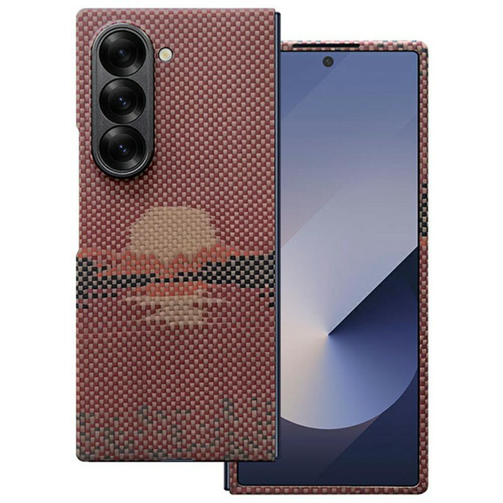 

For Samsung Galaxy Z Fold6 5G Magnetic Case Precise Cutouts Aramid Fiber Phone Cover with Metal Lens Frame Sun