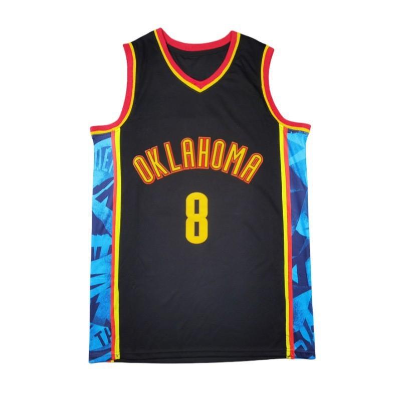 OKC Thunder Basketbalový dres Pánský Bavlněný Týmový úbor Tréninkový Zápas Fanouškovské oblečení Modrá Černá Oranžová S M L XL XXL