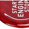 Aramox Car Engine Start Stop Button Cover Carbon Fiber Ignition Push Start Button Sticker Compatible with C8 2020 To Present (Red)