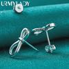 925 Sterling Silver Bowknot Earrings For Women Wedding Parties Fashion Jewelry