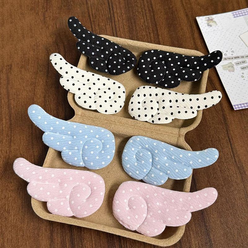 Korean Sweet Cute Dot Wings Fabric Hairclips for Women Girls Duckbill Clip Barrettes Hair Styling Accessories Hairpin Daily Wear
