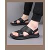 Fashion Designer New Leather Hollowed-out Slip-on Outdoor Beach Men's Sandals Summer Fashion Soft Sole Casual Wear-resistant Man Shoes