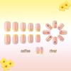 2026 Yellow Glossy Flower Wearable Nails - 24 Detachable Fresh & Versatile French Nail Art Pieces