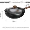 32cm Hammered Iron Wok, Non-stick