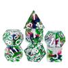 Cusdie DND Sharp Edges Dice with Small Filler 7Pcs Handcrafted D4-D20 Polyhedral Dice Set for D&D Role Playing Board Games