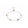 Rundes Perlmutt-Diamant-Kombination verstellbares Edelstahlarmband Damen Gold EGS2348710