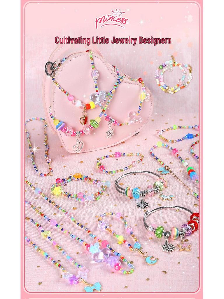 DIY Mädchen Perlen Schmuckschatulle: Prinzessin Armband & Halskette Puppenspielzeug Geschenk