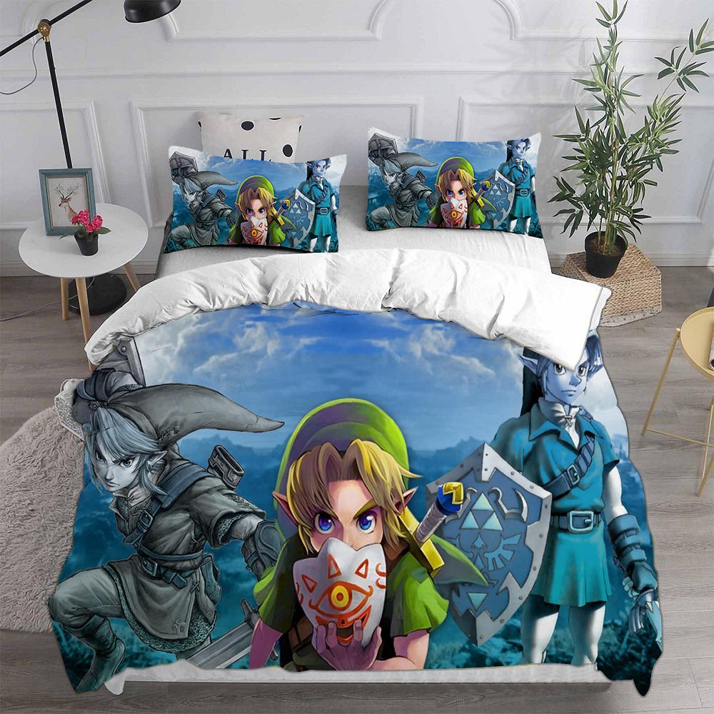 Anime Legend of Zelda Comforter Quilt Bed Cover Duvet Cover Pillow Case 2-3 Pieces EU Single EU Double US Twin Sets Kids Adult