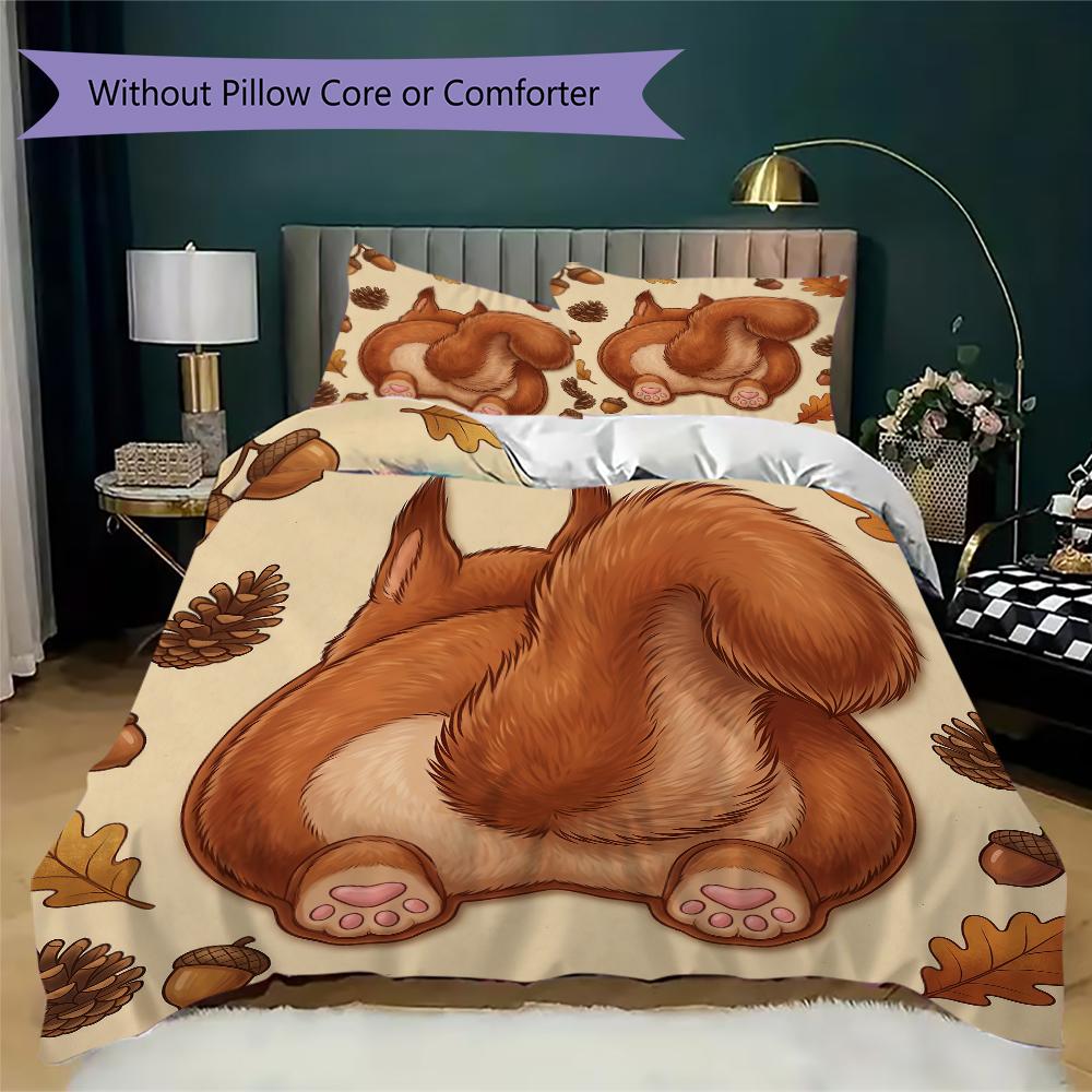 Story Bunny Pattern Bedding uilt Set uilt Cover Pillowcase Home Decoration Birthday Gift (1 * duvet cover + 2 * pillowcase without core)