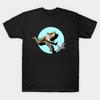 Men Black Print T-shirt The Adventures Of Taun Taun No-Cut Transfer Paper Print Cotton Tshirt