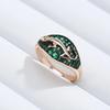 Black Texture Green Zircon Golden Gecko Rings Women Personality Comfort Accessories Fashion Costume Jewelry