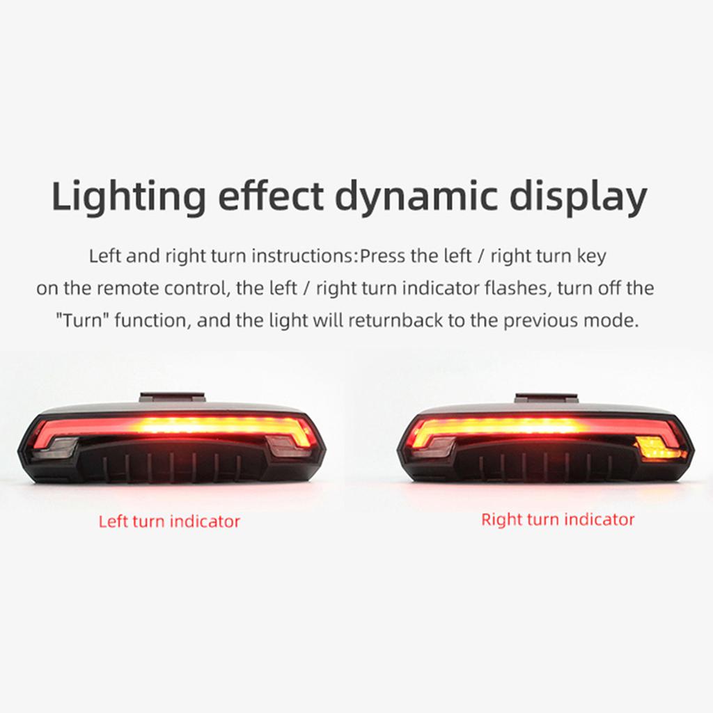 Bike Light Meilan X5 Rear Light Bike Remote Wireless Light Turn Signal LED Beam USB Chargeable Cycle Tail Light Lamp
