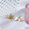 Yhpup Fashion Natural Shell Flower Stud Earrings Statement Simulated Pearls Small Chic Jewelry for Women Aros Mujer Oreja Gift