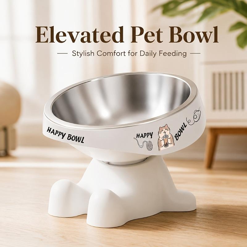 Elevated Cat Food Water Bowls Cute Raised Pet Feeding Bowl Neck Protection Non Slip Dog Feeder Comedero Perro Cat Accessories 1P