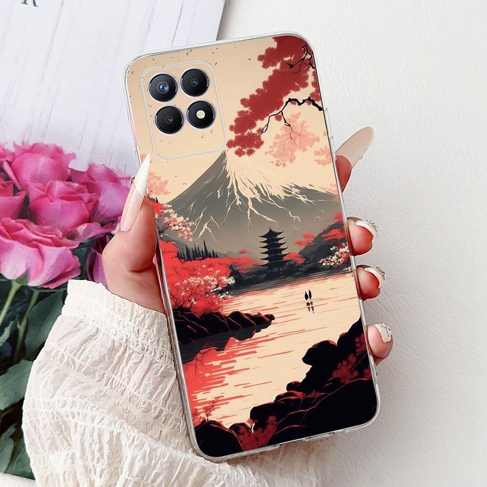 Clear Cover For Realme 8i Case RMX3151 Luxury Butterfly Love Flowers Cool Painted Phone Case For Realme Narzo 50 RMX3286 Cover