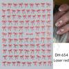Nail Art Sticker, New Year'S Red Laser Red French Bow Atmosphere Adhesive 3D Nail Sticker