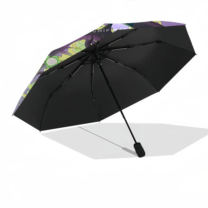 Maleficent, Sorcery Themed Automatic Opening and Closing Umbrella, Brightly Colored 8-rib Portable Umbrella, Suitable for Men and Women, A P