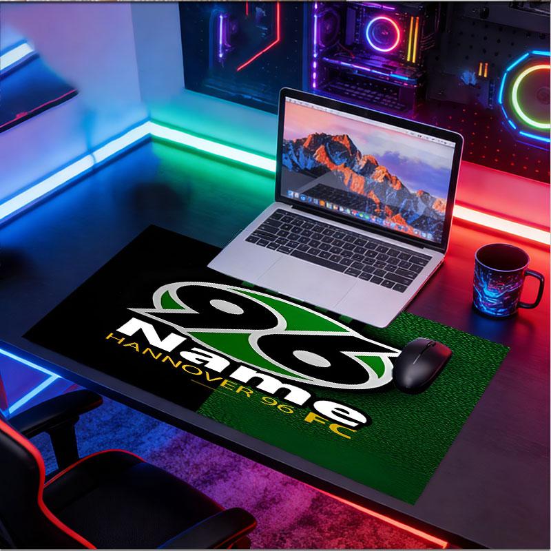 Custom Name Personalized Hannover 96 Football Pattern Mousepad, Laptop PC Desk Mat, Decorative Desk Mat for Home Keyboard Pad Gift