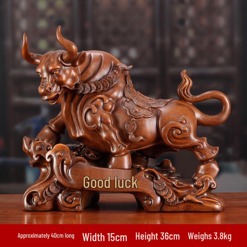 Golden Ox Fortune Resin Statue