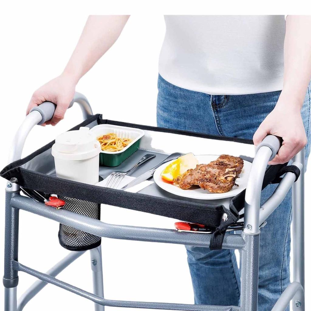 Elderly Walker Tray Table – Easy Install, Multi-Purpose Tray for Meals, Reading & Walker Accessories