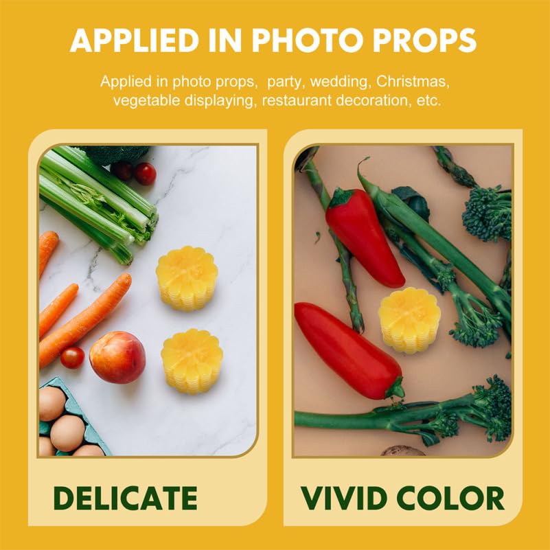 ABOOFAN Corn Sample Fake Corn Kitchen Pretend Realistic Fake Vegetable Vegetable Food Sample 2-Piece Simulation, Cut, Play, Corn, Cut, Model,