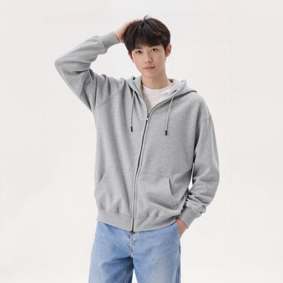 Neutral Style Full Zipper Cardigan Hoodie, Comfortable Casual Jacket, Loose Fitting Top