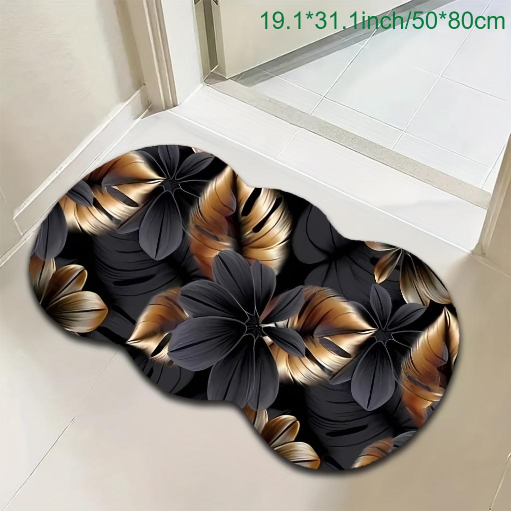 1pc Luxury Tropical Floral Carpet, Durable Non-Slip Washable Indoor Rug For All Seasons, Halloween Thanksgiving Christmas Decor